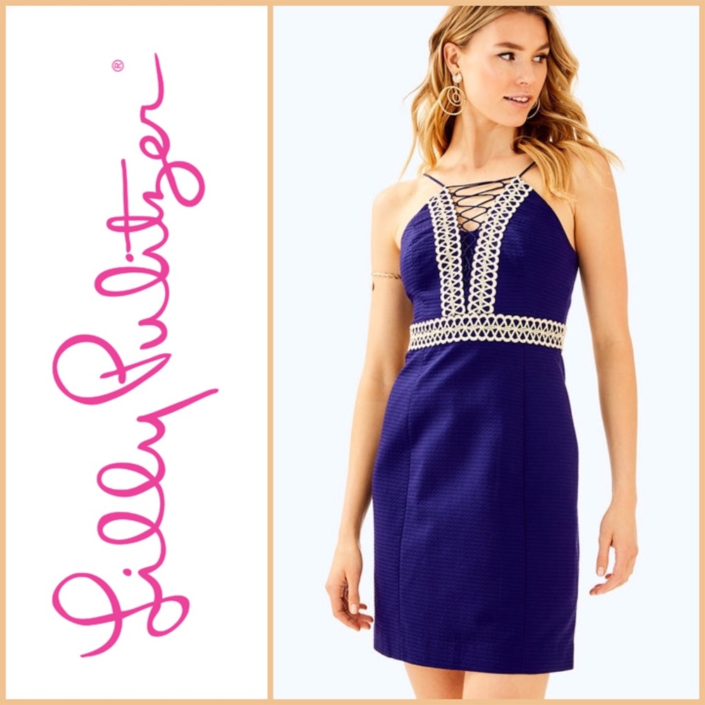 Lilly Pulitzer NWT Trista Dress in True Navy, 10